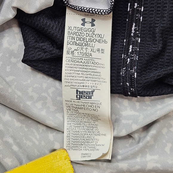 Under Armour Heat Gear Black White Abstract Print Racerback Tank Top XL - Picture 9 of 11